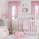 Pink Damask Print 5 Piece Baby Crib Bedding Set with Bumper by The Peanut Shell by The Peanut Shell