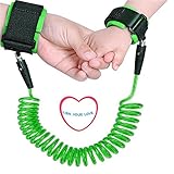迷子防止紐 長めの2.5m 迷子防止縄 幼児 子供 安全 ベルト セーフティお出かけ用品 事故防止 伸び縮可 超軽量 (グリーン)