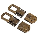 RdExPブロンズアンティークインテリアジュエリーTrinket木製ボックスラッチ留め金金具付きのセット4