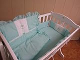 Baby Doll Bedding Gingham with Rocking Horse Applique Cradle Bedding Set, Mint by BabyDoll Bedding