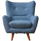 アビライト 大川家具 5色から選べる ラウンドハイバック ソファ 1人掛け ソファ ブルー SKT-0127