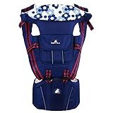 抱っこひも　ベビーキャリア　腰ベルト　赤ちゃん　新生児　多機能　0-3歳に設定　通気性　着脱し易い　調整可能 (ダークブルー)