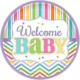 Amscan Colorful Baby Bright Round Dinner Party Plates 10-1/2 Multi [並行輸入品]