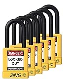 ZING 7069 RecycLock Safety Padlock Keyed Alike1-1/2 Shackle 1-3/4 Body Yellow 6 Pack [並行輸入品]