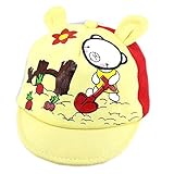 イエロー ベア ベビー ベレー 帽 幼児 サン プロテクション 帽子幼児フロッピーキャップ (0-2歳)