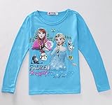 子供　長袖　Tシャツ　アナと雪の女王　アナ雪　エルサ柄　アナ トップス　キッズ (110, ブルー) [並行輸入品]