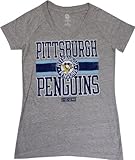 Pittsburgh Penguins CCMレディースダークグレー杢VネックTシャツ – ミディアム