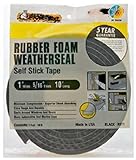 ゴムFoam Weathersealセルフスティックテープ天気ストリップテープ1 " x 5 / 16 " x 10 ' 2 Pack R511H