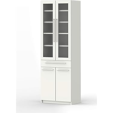 【美品】【完売品】【完成品】パモウナYC-S750R ホワイト　食器棚 美品】【完売品】【完成品】パモウナYC-S750R ホワイト 食器棚