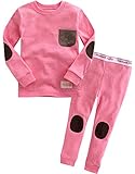 [Vaenait Baby]キッズ子供ベビー服綿100％ルームウェア長袖パジャマ寝間着上下セット Pocket Pink XS