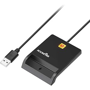 Rocketek USB接続ICカードリーダーライター 確定申告(E-Tax) マイナンバーカード、住基カード読み込めwindows & Mac OS Xに対応 接触式 ブラック