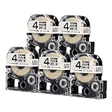 【インクのチップス】キングジム対応 テプラPRO用互換 ST4KW 互換テープ 強粘着 透明/黒文字 4mm 5個セット