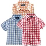 polo_ralph_lauren ラルフ ローレン ギンガムチェック 半袖 サイドベンツタイプ（オレンジ・レッド・ブルー）【月齢：1歳半~3歳】（並行輸入品） (2T（2歳）, ブルー)