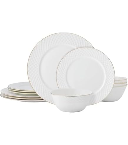 Mikasa Cameo Platinum 40-Piece Dinnerware Set, Dinner,Salad,Cereal