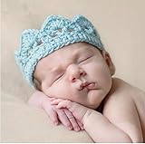 Hommy 【ベビーにかわいいクラウンを/選べる2色】ベビー ニット クラウン 王冠 記念 撮影 誕生日 バースデー セレモニー 結婚式 に お宮参り 退院 結婚式 赤ちゃん (青)