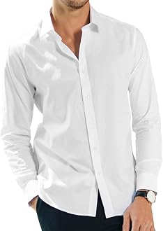 Bofo White Collar Men Office Work Shirt 