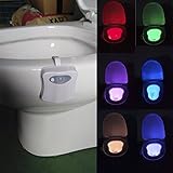 Your SupermartトイレモーションセンサーLEDナイトライト、ホームトイレ/バスルームMotion Activatedトイレ常夜灯Toilet Seatライトwith 8色の変更