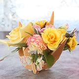山久 バラとカーネーションの鶴の花器のアレンジ 0907-8054 【CT触媒加工】【シルクフラワー】【造花】