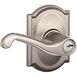 Schlage f51afla619cam f51 a Flair 619 CAM Camelot Deco Roseエントリドアロック、サテンニッケル