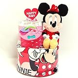 16034 おむつケーキ２段女の子　ディズニー　ミニーマウス　ぬいぐるみと姫系おもちゃ 即納オムツケーキ　内祝い　初節句　誕生日プレゼント　ディズニー　クリスマス　出産祝い