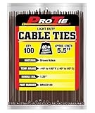 Pro Tie BR5LD100 5.5-Inch Brown Light Duty Color Cable Tie Brown Nylon 100-Pack [並行輸入品]