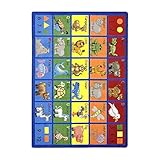 Joy Carpets Kid Essentials Early Childhood Animal Phonics Rug Multicolored 5'4 x 7'8 [並行輸入品]