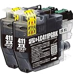 brother ブラザー LC411BK (顔料ブラック)【2本】 最新 互換 インクカートリッジ 411 LC411 411BK 黒 インク 純正と併用可能 DCP-J526N J914N J926N-W J926N-B J1800N J528N J928N J915N J928N-W J928N-B MFC-J739DN J904N J739DWN J939DN J939DWN J905N