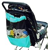 【19blue】 ベビーカー 収納 バッグ メッシュ 取付け (ブルー)