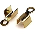 (SAJ)カシメ 紐留め エンドパーツ (6mm×3mm)(金古美)(100個)
