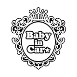 ミラー型 Baby in car スター ステッカー ブラック 黒