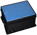 SANEI 【ホースを付けたまま使用できる屋内外の散水栓用ボックス】床面用 ブルー R81-9-B