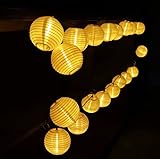 20PCS Length 5.7ft Outdoor Warm White LED Solar String Lights Lantern Ball Fairy lights Christmas Gl