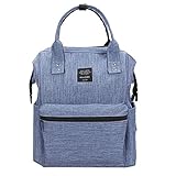 マザーズバッグ ママバッグ リュックサック ママ旅行用バッグ 大容量 多機能 防水 帆布 出産入院 出産祝い (ブルー)