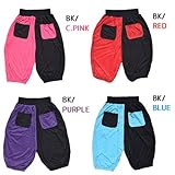 （サルエル）（ボトムス）（パープル）☆アシメ7分 サルエル パンツ【原宿系/ダンス系】