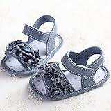 Lutents サンダル　シューズ　ベビー 赤ちゃん 子供　歩行靴 真夏靴　出産祝いギフト　マジックテープ 柔らかい　可愛い おしゃれ (12cm（6-12月）, グレー)
