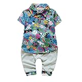 【SEBLES】ベビー 赤ちゃん 男の子 襟 無地 半袖 ポケット シャツ 無地 パンツ ズボン ボトムス コットン 綿 コットン ツーピース セット 夏 春(タイプA,80cm)