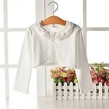 Candykids 子供 用 レース ボレロ コサージュ 付き キッズ フォーマル ドレス 発表会 入園式 結婚式 パーティー (140CM, ホワイト)