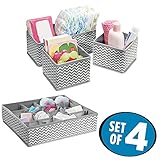 mDesign Chevron Fabric Baby Nursery Closet Organizers for Clothing, Diapers, Wipes, Lotion, Medicine