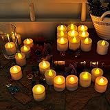 Weksi LED キャンドル 24個セット キャンドルライト　黄色ライト蝋燭　揺らぎ 省エネ　リモコン付け ホーム　装飾 雰囲気