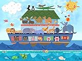 Oopsy Daisy Noah 's Arkストレッチキャンバス壁アートby Jill McDonald 24 by 18-Inch PE1253