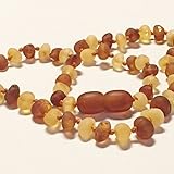 Genuine Raw Unpolished HONEY COGNAC Baltic Amber Baby Teething Necklace by Nature's Calm? 12 (Unisex