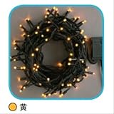 コロナ産業 LEDストレートコード50球（ブラックコード）/コントローラー点滅（8パターン）　LWK50Y　LED色：黄色　【イルミネーションライト】