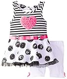 Little Lass Baby Girls ' Bike Short Setベルト付きストライプドットチュール カラー: ピンク