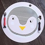 ランチョンマット 子供 離乳食 食器 食べこぼし お食事マット ランチマット 撥水 防汚 テーブルマット 滑り止め お食事マット 耐える 断熱 可愛い 動物 ペンギン