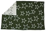 Lorena Canals Wool Rug Blanket Stars (Military Green) by Lorena Canals