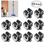 PIXNOR モップホルダー　モップハンガー　モップ収納ラック　壁掛けフック　ローラーフック　１０個入り　清掃用具収納　多機能　掃除用具ツール収納　ネジ付き (ブラック)