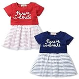 (ネイビー/90cm)ベビー服 女の子 ドッキング ワンピース 半袖 重ね着風 ロゴプリント Tシャツ チュールレース ボーダー柄 スカート 女児 ベビー