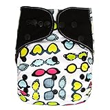 Charcoal Bamboo AIO All In One Cloth Diaper with Pocket (Sunglasses) by Ecoable