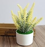 NIUA ラベンダー 人工観葉植物 鉢植え造花 家庭装飾品　雑貨 造花 お誕生日 お祝い ギフト インテリア 飾りミニ観葉植物 玄関 オフィス (イエロー)