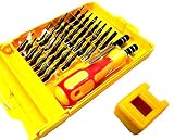 選べる8タイプ 精密 特殊 ドライバー セット 工具 道具 32in1 イエロー 吸滋器付